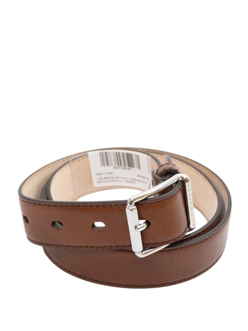 THE BRIDGE BRUNELLESCHI  Leather belt Brown / Palladium - Belts