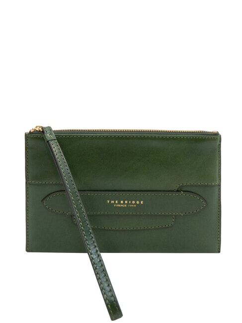 THE BRIDGE LUCREZIA Clutch bag with leather cuff english green abb. gold - Women’s Bags