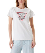 GUESS FLOWER BLING T-shirt with print and application purwhite - T-shirt - 1