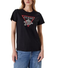 GUESS FLOWER BLING T-shirt with print and application - T-shirt