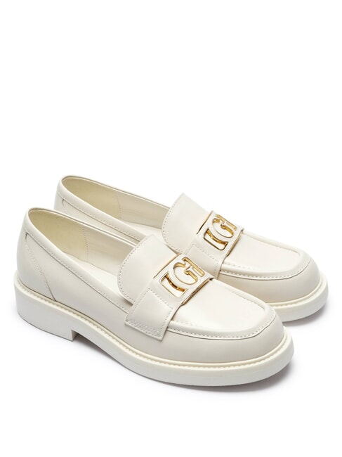 GUESS SHUTTLE  Leather moccasins ivory - Women’s shoes