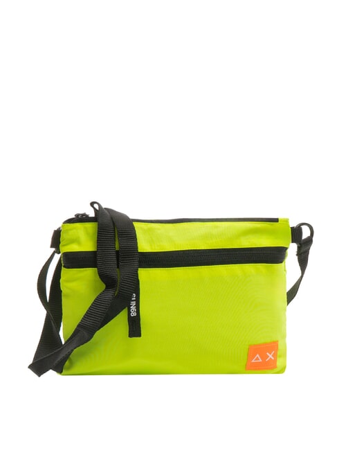 SUN68 NYLON Nylon bag with pocket fluorescent yellow - Over-the-shoulder Bags for Men