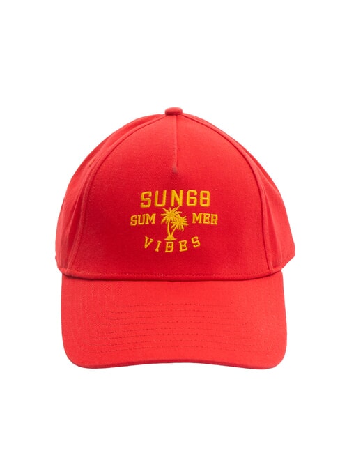 SUN68 LOGO Baseball cap fire red - Hats