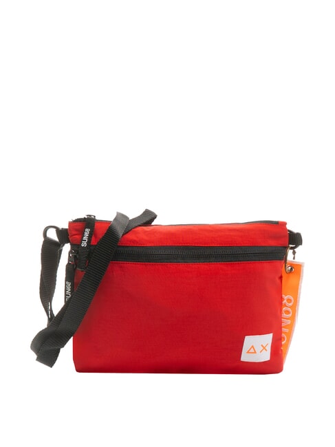 SUN68 NYLON Nylon bag with pocket fire red - Over-the-shoulder Bags for Men