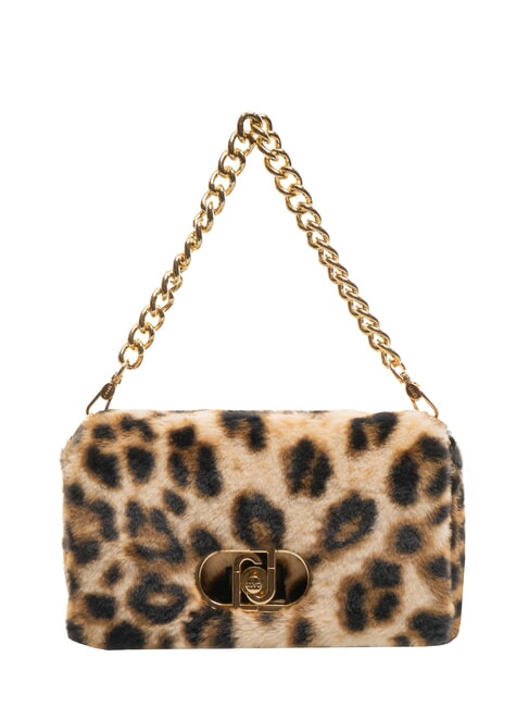LIUJO LAPUFFY Animal print plush shoulder bag natural macul. - Women’s Bags