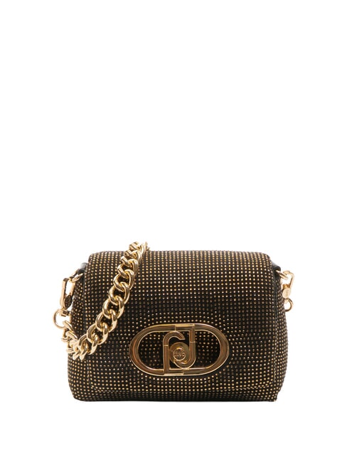 LIUJO LAPUFFY Micro shoulder bag with rhinestones black/brass gold - Women’s Bags
