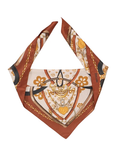 POLLINI HEARTS TWILL Scarf brown chain - Scarves