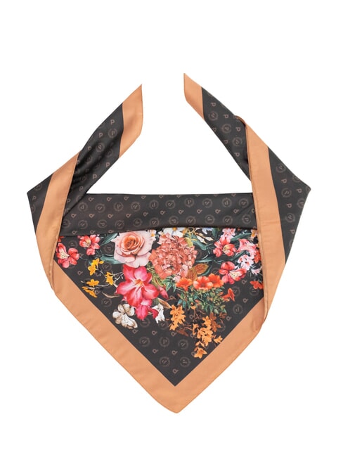 POLLINI FLOWERS TWILL Printed scarf brown flowers - Scarves