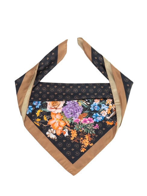 POLLINI FLOWERS TWILL Printed scarf black flowers - Scarves