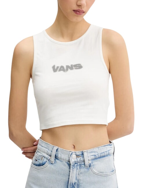 VANS BLUR Logo Print Crop Top Tank Top Marshmallow - T-shirt