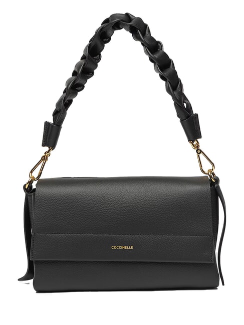 COCCINELLE BOHEME GRANA DOUBLE  Shoulder bag, with shoulder strap black/cognac - Women’s Bags