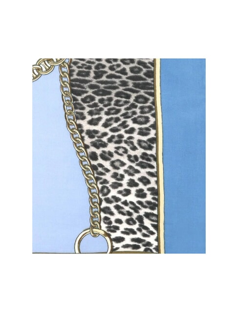 LIUJO ANIMALIER CHAIN Scarf with all-over print light denim - Scarves