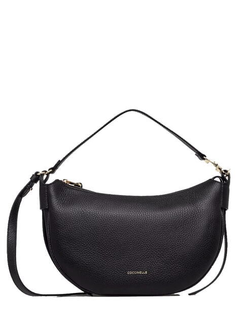 COCCINELLE C-EASY Medium leather satchel bag Black - Women’s Bags