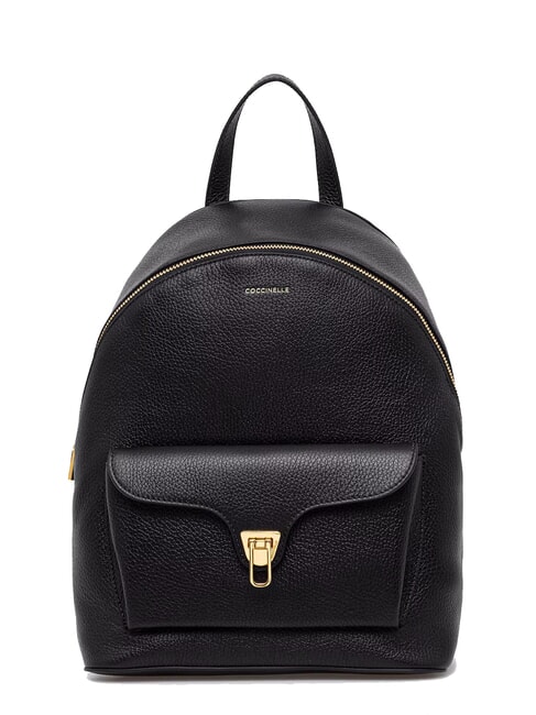 COCCINELLE BEAT GENERATIO Hammered leather backpack Black - Women’s Bags