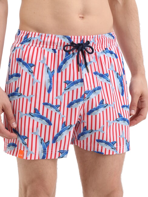 SUN68 SEASIDE Men's beach costume red/blue - Swimwear