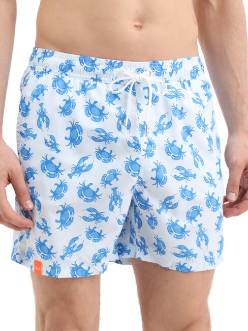 SUN68 BIG PRINT Men's beach costume white/blue - Swimwear