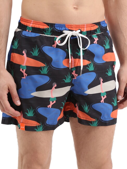 SUN68 ILLUSTRATION Men's beach costume black/blue - Swimwear