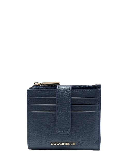 COCCINELLE METALLIC SOFT Mini leather wallet midnight blue - Women’s Wallets