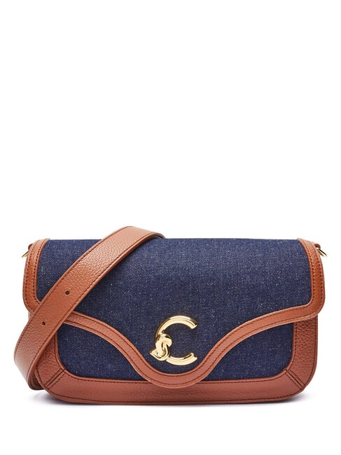 COCCINELLE C-ME DENIM Shoulder bag blue den/cognac - Women’s Bags
