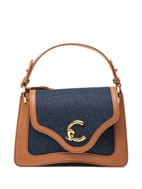 COCCINELLE C-ME DENIM Shoulder bag blue den/cognac - Women’s Bags