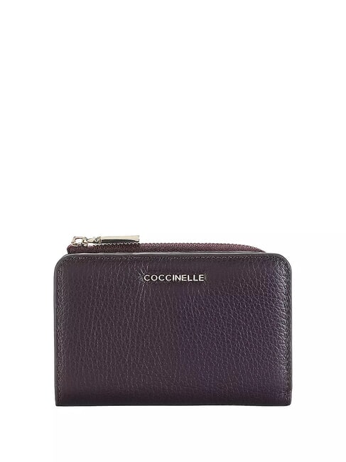 COCCINELLE METALLIC SOFT Small leather wallet plums - Women’s Wallets