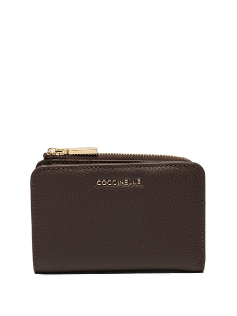 COCCINELLE METALLIC SOFT Small leather wallet brunette - Women’s Wallets