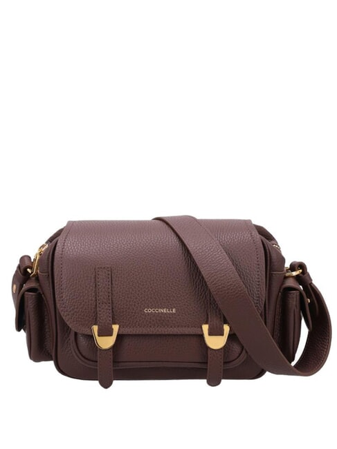 COCCINELLE CAMPUS Mini shoulder bag, in leather brunette - Women’s Bags