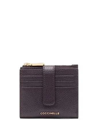 COCCINELLE METALLIC SOFT Mini leather wallet plums - Women’s Wallets