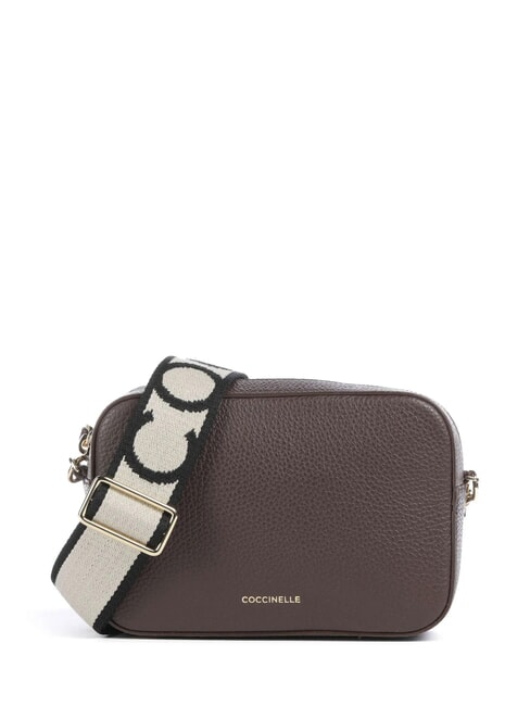 COCCINELLE TEBE Shoulder bag in textured leather brunette - Women’s Bags
