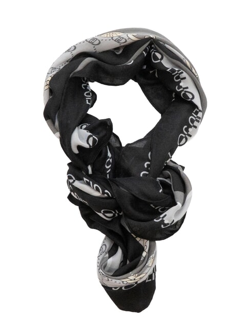 LIUJO CHAIN Scarf with all-over print BLACK - Scarves