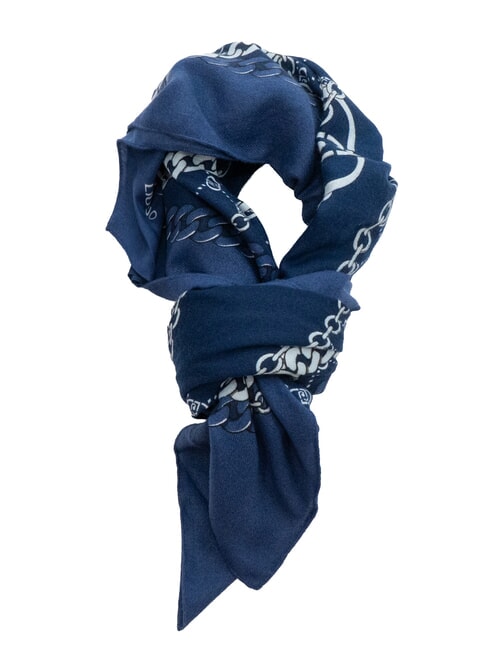 LIUJO CHAIN Scarf with all-over print blue lapis - Scarves