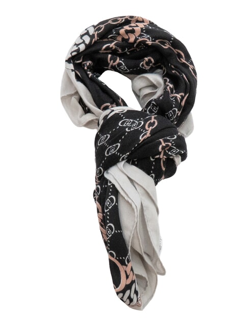 LIUJO CHAIN Scarf with all-over print BLACK - Scarves