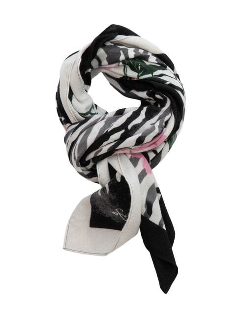 LIUJO ZEBRA Scarf with all-over print BLACK - Scarves
