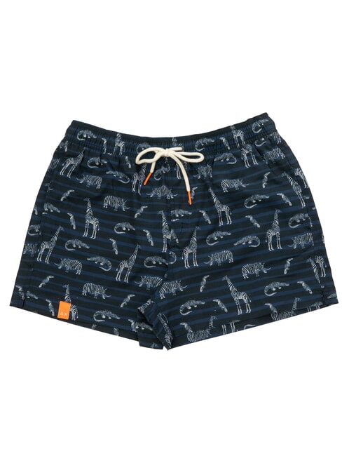 SUN68 BIG PRINT Men's beach costume navy blue/white - Swimwear