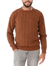 SUN68 VINTAGE Cable knit crew neck sweater - Men's Sweaters
