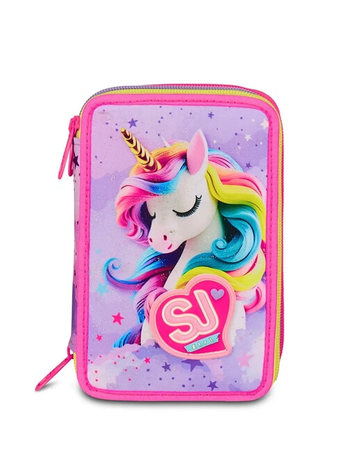 SJGANG FABLE JOURNEY 3-zip pencil case with school kit violet - Cases and Accessories