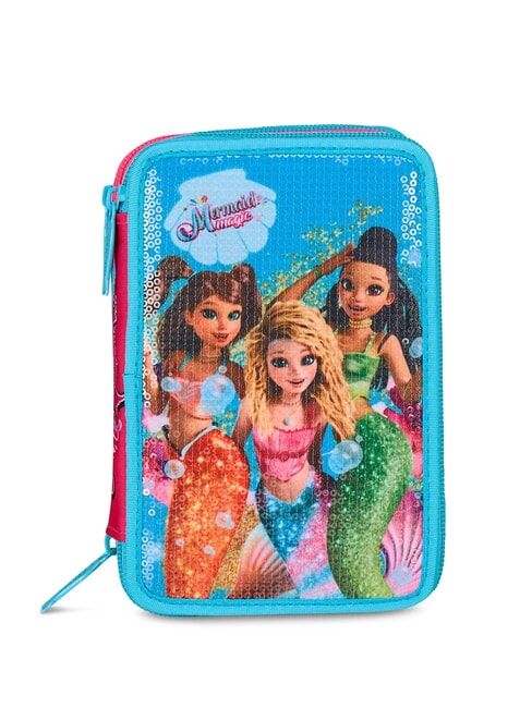 MERMAID M. FEVER 3-zip pencil case with school kit fluffy turquoise - Cases and Accessories
