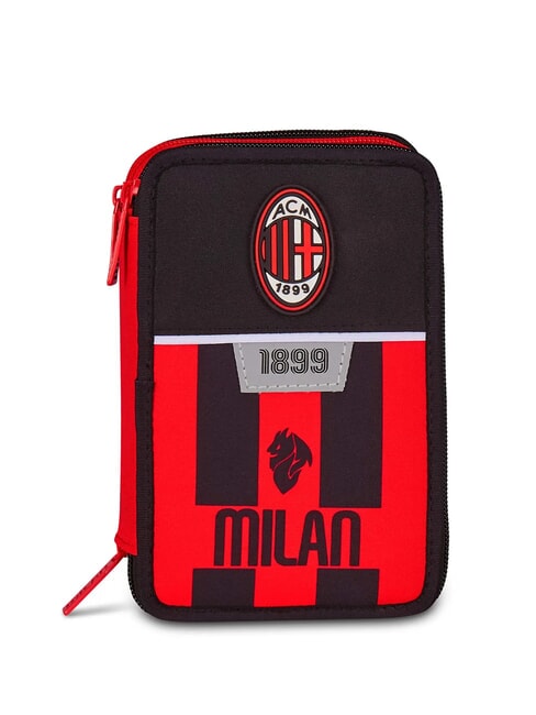 MILAN KICK AND SCORE 3-zip pencil case with school kit Black - Cases and Accessories