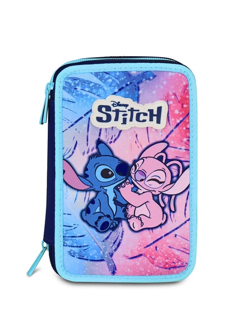 LILO & STITCH CUTE AND FLUFFY 3-zip pencil case with school kit blue marine - Cases and Accessories