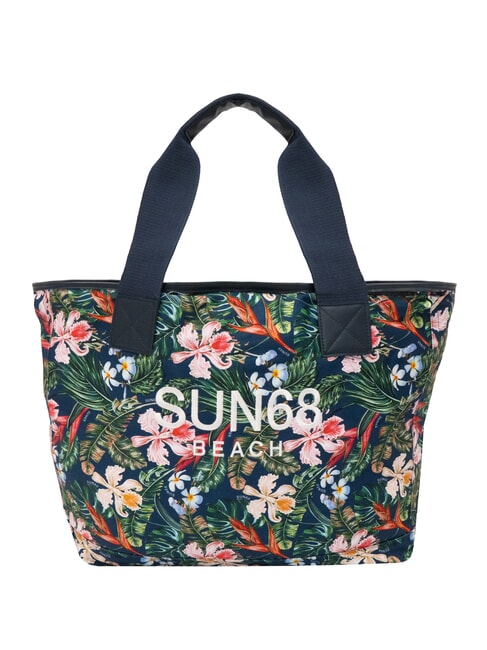 SUN68 LOGO BEACH Beach bag in canvas navy blue/fuchsia - Women’s Bags