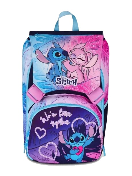 LILO & STITCH CUTE AND FLUFFY Expandable backpack blue marine - Backpacks & School and Leisure