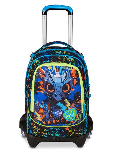 SJGANG LED LOOK 3-wheel detachable trolley backpack Black - Backpack trolleys