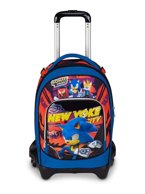 SONIC PRIME NEW YOKE CITY 3-wheel detachable trolley backpack BLUE POLITE - Backpack trolleys