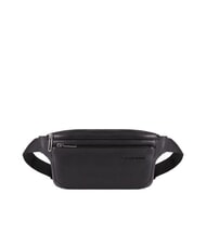 PIQUADRO CAMPIONARIO - TALLIN Leather pouch with pocket Black - Hip pouches - 1