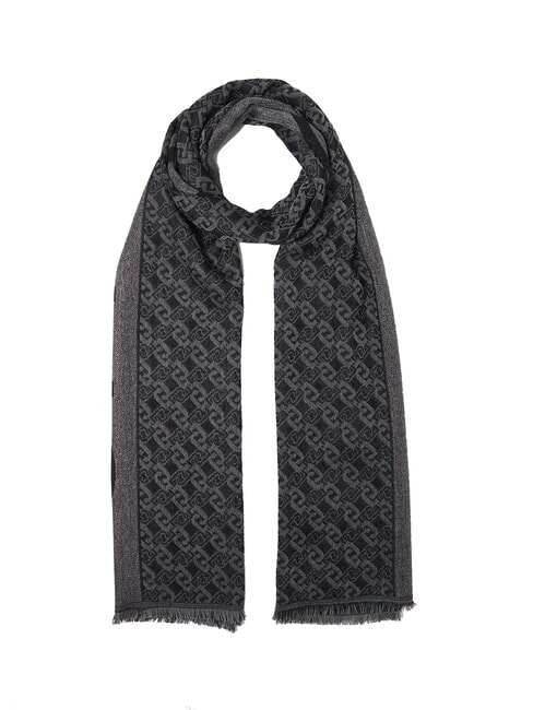 LIUJO LOGO CHAIN Jacquard scarf BLACK - Scarves