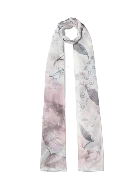 LIUJO FLOWER Watercoloured scarf BLACK - Scarves