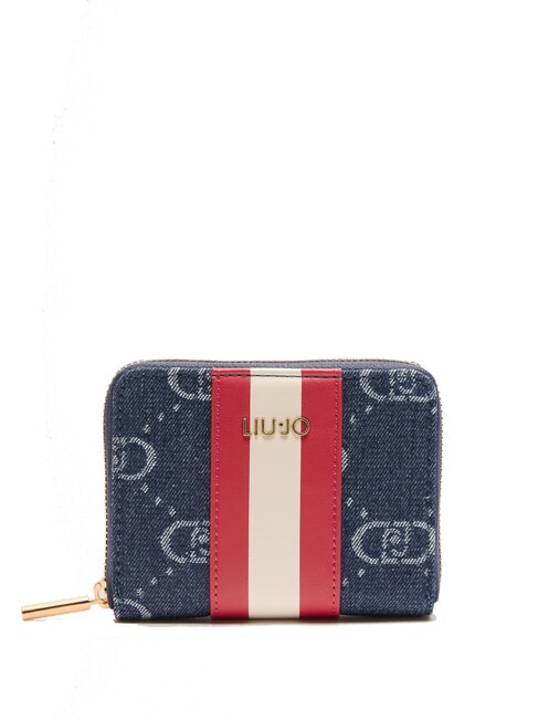 LIUJO CALIWEN  Medium zip around wallet blue denim - Women’s Wallets