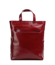 PIQUADRO CAMPIONARIO - BLUE SQUARE Vertical leather briefcase, 14" laptop RED - Work Briefcases - 1