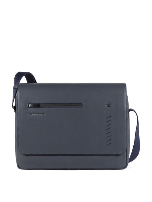 PIQUADRO NABUCCO  Leather messenger, leather 14 "pc holder blue - Work Briefcases