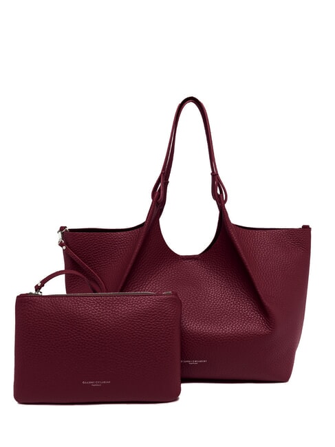GIANNI CHIARINI DUA Large leather shoulder bag wine berry-t.moro - Women’s Bags